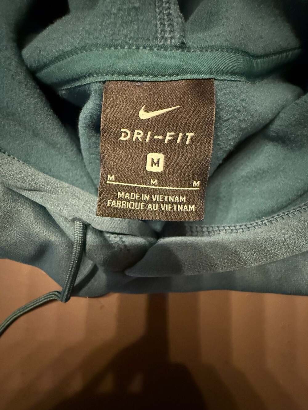 Nike Dri-Fit Pullover Hoodie Size M Green Fleece Sweatshirt
